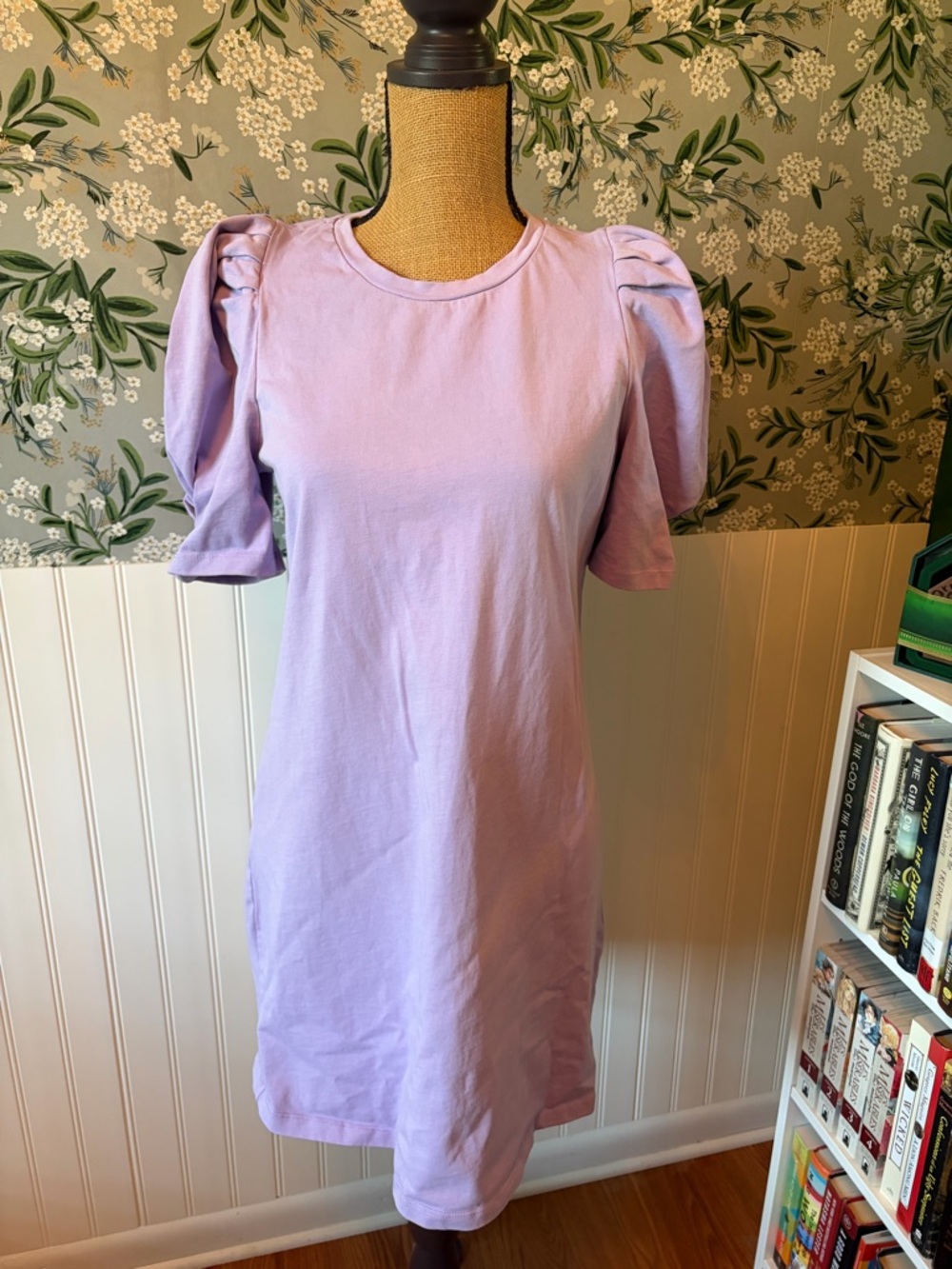 Pomander Place Lavender Puff-Sleeve Mini Dress